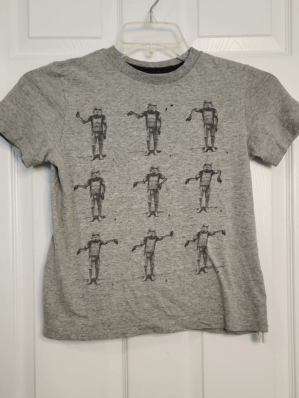 Old Navy Grey Robot Grid Short Sleeve Tee